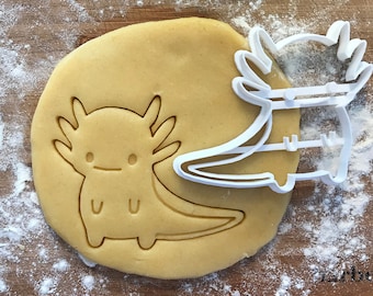 Cute Axlotl cookie cutter, Axolotl gifts, fondant clay cutter,  Gift for mom, DIY wedding favor, Reptile birthday party, Axolotl biscuits