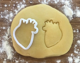 Human heart cookie cutter, Anatomical heart, Polymer clay cutter, Earring cutter, Jewelry cutter, Anatomy heart, Heart cookie cutter
