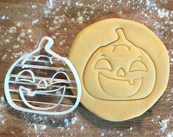 Jack-O-Lantern cookie cutter, Pumpkin cookie cutter, Halloween cookies, Halloween decor, Kawaii Halloween, fondant clay cutter, baking gifts