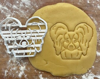 Papillon face cookie cutter, Papillon gift idea, Papillon gifts, dog lover gift, dog biscuit, fondant clay cutter, Papillon dog mom