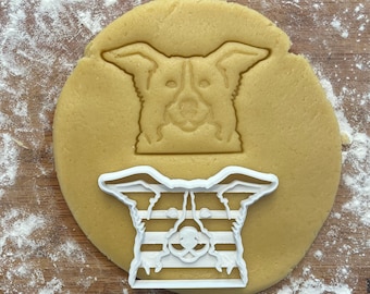 Border Collie face cookie cutter, Border Collie gift idea, Border Collie gifts, dog lover gift, dog biscuit, fondant clay cutter, Collie mom