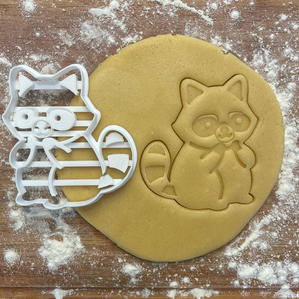 Racoon cookie cutter, Kawaii racoon, Waschbär cookie cutter, Trash bear cookies, Funny cookie cutter ,Polymer Clay cutter, Ceramics jewelry