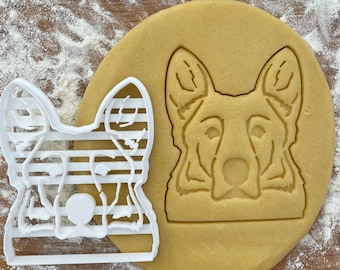 German Shepherd face cookie cutter, Christmas gift idea, German Shepherd gifts, Shepherd dog lover gift, dog biscuit, fondant clay cutter