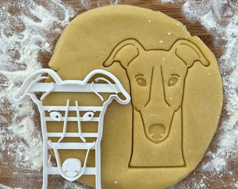 Greyhound face cookie cutter, Greyhound Christmas gift idea, Greyhound gifts,dog lover gift, dog biscuit, fondant clay cutter, Greyhound mom