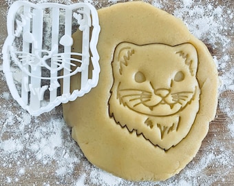 Ferret cookie cutter, Ferret face cookies, Kawaii Ferret, Ferret gift idea, Ferret gifts, Weasel cookies, ,Polymer Clay cutter, Ferret mom