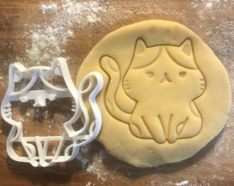 Cat Cookie Cutter, Cat lover gift, fondant clay cutter, Animal lover gift, Cat mom gift, Cat gift, DIY wedding favor, Kawaii Neko, Kitty