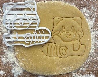 Red panda cookie cutter, Kawaii Panda cookie cutter, Endangered animal cookies, Cute red panda bear, Polymer clay cutter, Jewelry cutter