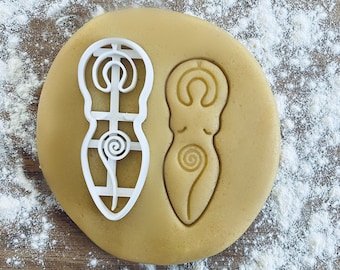 Spiral goddess cookie cutter, Wiccan Wicca Symbol Cookie Cutter, Goddess Ancient Sign, pagan divine feminity female energy, clay stamp