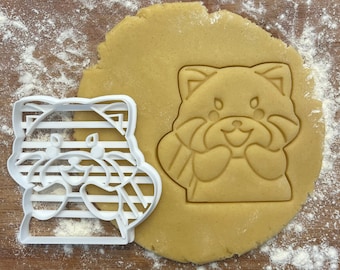 Red panda cookie cutter, Kawaii Panda cookie cutter, Endangered animal cookies, Cute red panda bear, Polymer clay cutter, Jewelry cutter