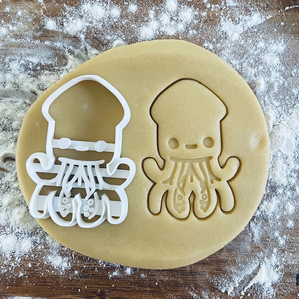 Squid cookie cutter, Nautical cutter, Sea cookies, Ocean cookies, Clay Fondant cutter, Octopus gifts, Medusa Sea Water Animal Ocean River