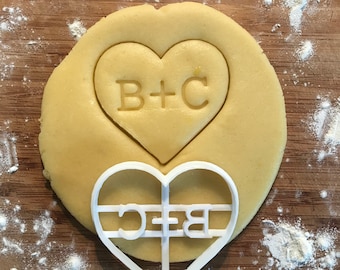 Personalized Heart Cookie Cutter, Custom Wedding Cookie Cutter, Personalized Engagement Gift, DIY wedding favors, Initials cookie cutter