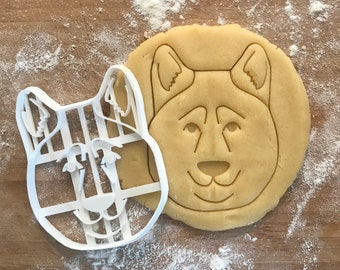 Akita Inu face cookie cutter, dog biscuit, fondant clay cutter, Dog lover gift, Akita Inu gifts, Dog party favor, Gift for mom