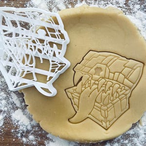 Mimic cookie cutter, Chest monster fantasy, Dnd evil curse fight, RPG Dungeon and Dragons cookies, Pastry Fondant Dough Biscuit Clay stamp