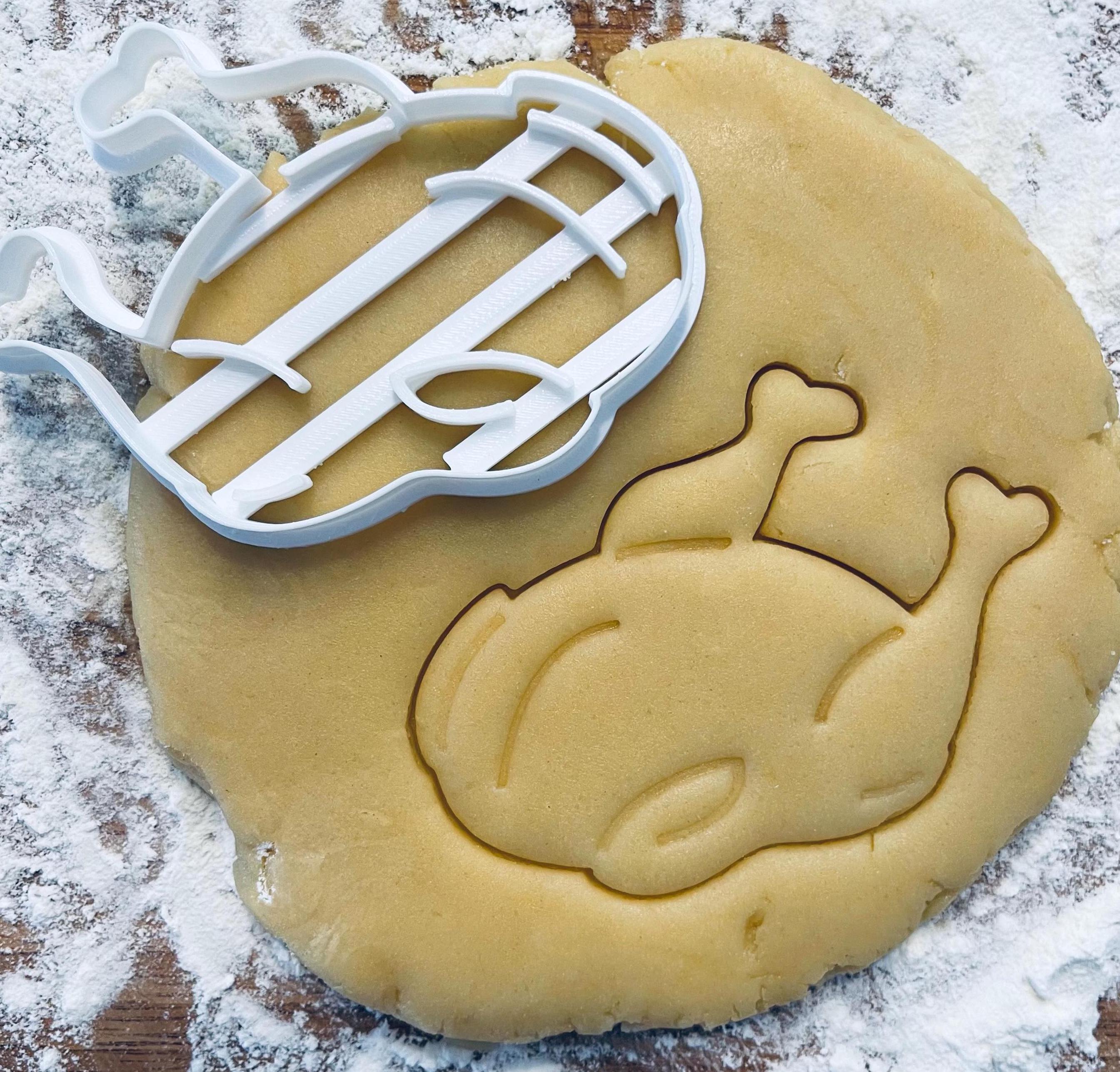 Thanksgiving turkey cookie cutter, turkey chicken dinner, Cookie Stamp, autumn fall, sugar cookie fondant clay dough pastry biscuit
