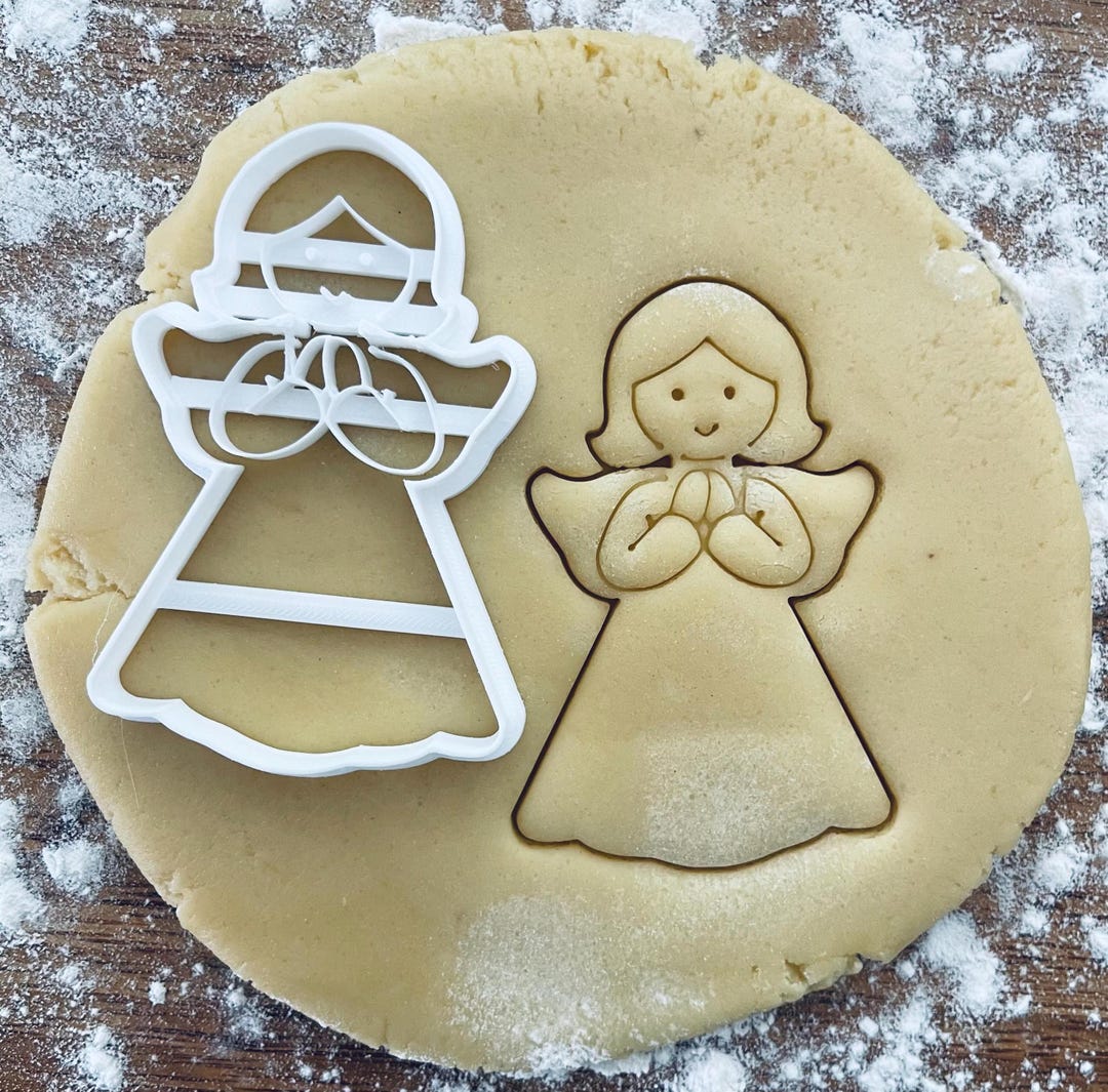 Angel Cookie Cutter, Praying Angel Cookie Stamp, Nativity Scene ...