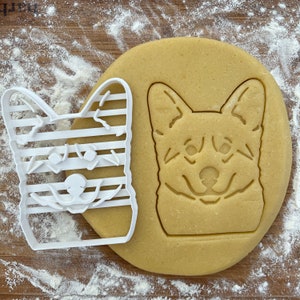 Corgi face cookie cutter, Pembroke Welsh Corgi, Corgi gifts, Fondant clay cutter, Dog biscuit, Dog mom gift, Dog party favor, Dog lover gift