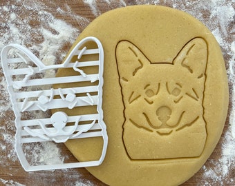 Corgi face cookie cutter, Pembroke Welsh Corgi, Corgi gifts, Fondant clay cutter, Dog biscuit, Dog mom gift, Dog party favor, Dog lover gift