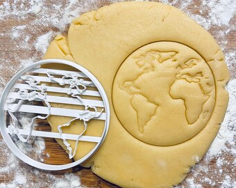Planet Earth cookie cutter, Globe Universe, Science cokkie cutter,  Earth day gift, Space Sun Moon, Fondant Pastry Dough Biscuit Stamp