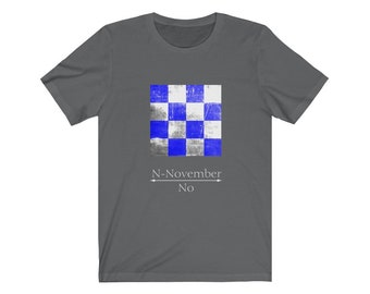 N-November Nautical Flag Short Sleeve Tee