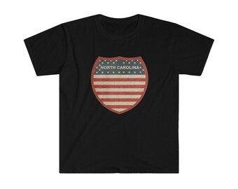 North Carolina Interstate Flag Unisex Softstyle T-Shirt