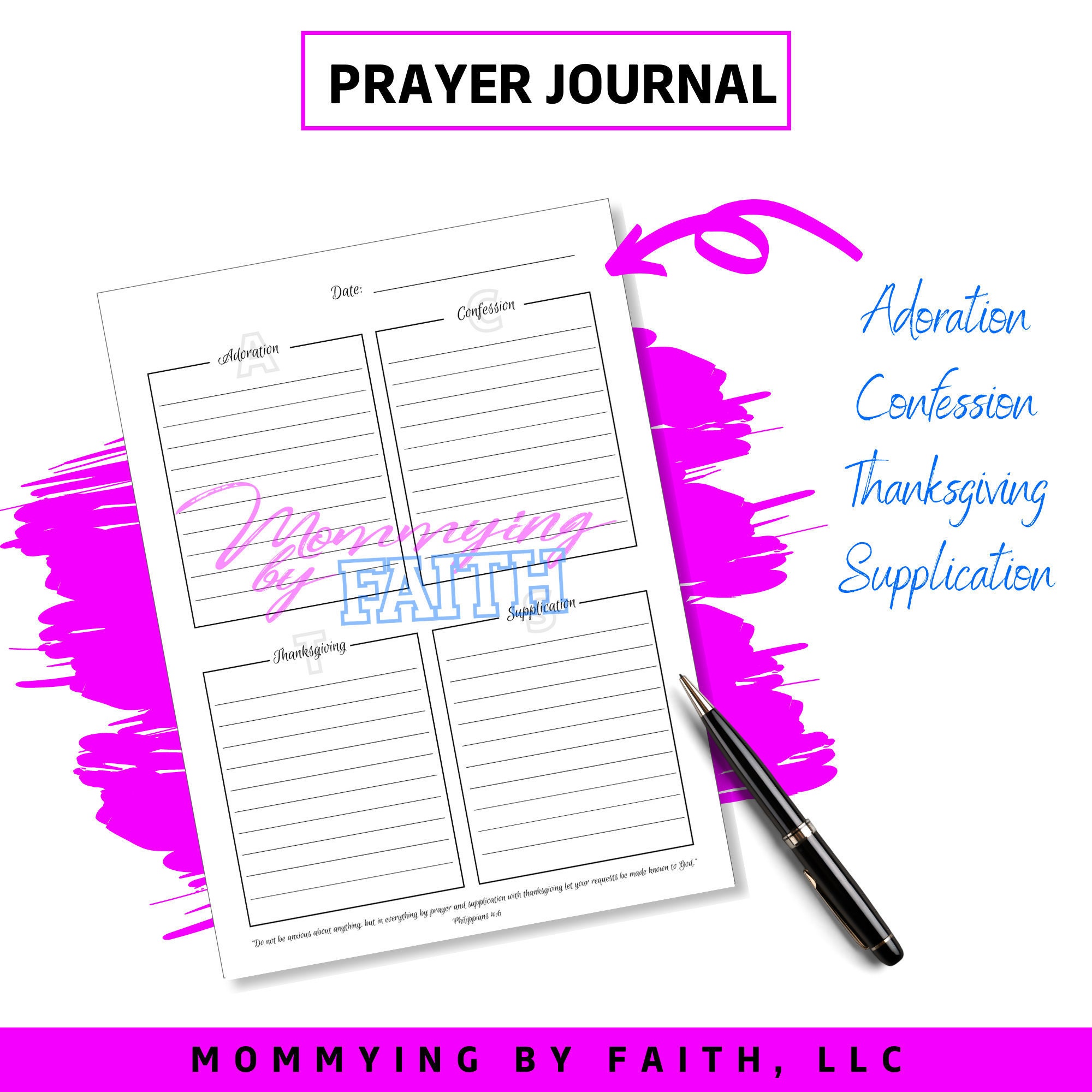 Prayer Journal Insert Printable Prayer Journal Page Planner Etsy