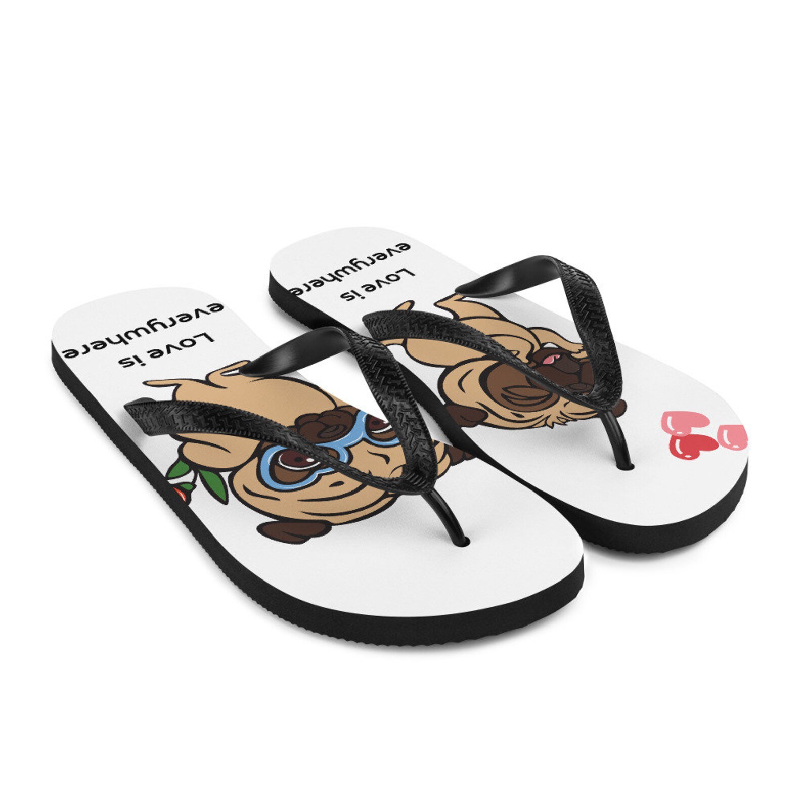 Flip-Flops Pug-Dogs Love Summer Shoes | Etsy