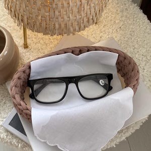Eyeglass Holder Stand, Desk Sunglasses Organizer, Woven Storage Basket for Glasses, Eyeglass Case, Desk Organizer, Christmas Gift
