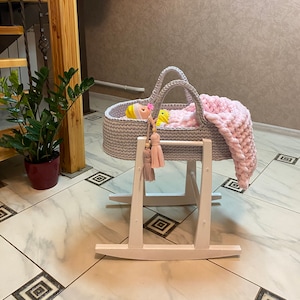 Porta muñecas, cuna para muñecas, canasta para muñecas moisés con ropa de cama, canasta para muñecas moisés, cuna para muñecas, canasta para muñecas, porta muñecas, regalo de baby shower