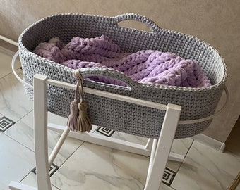 baby boy moses basket with stand