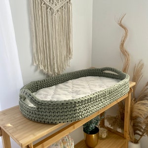 Mesa cambiadora para bebé, tocador orgánico para bebé, almohadilla cambiadora para bebé, estación cambiadora de pañales para bebé, regalo para baby shower