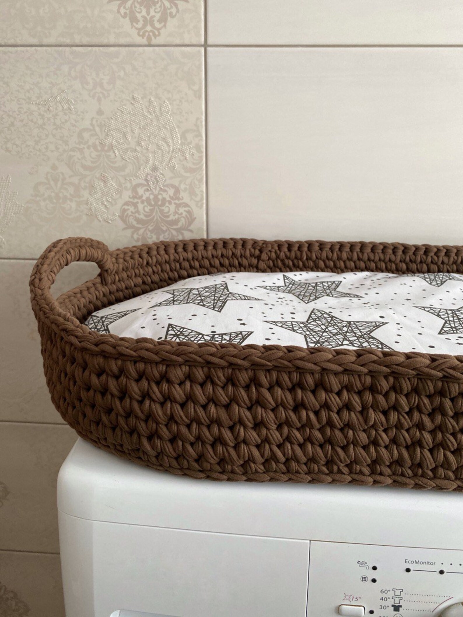 Baby Changing Basket Brown Diaper Changing Basket Etsy