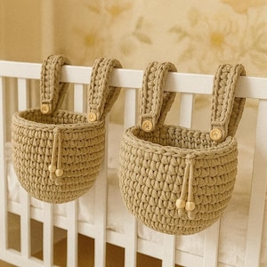 Hanging Basket, Crib Organizer, Hanging Crochet Storage, Diaper Organizer, Toy Storage, Nursery Organizer, New Mom Gift, Christmas Gift