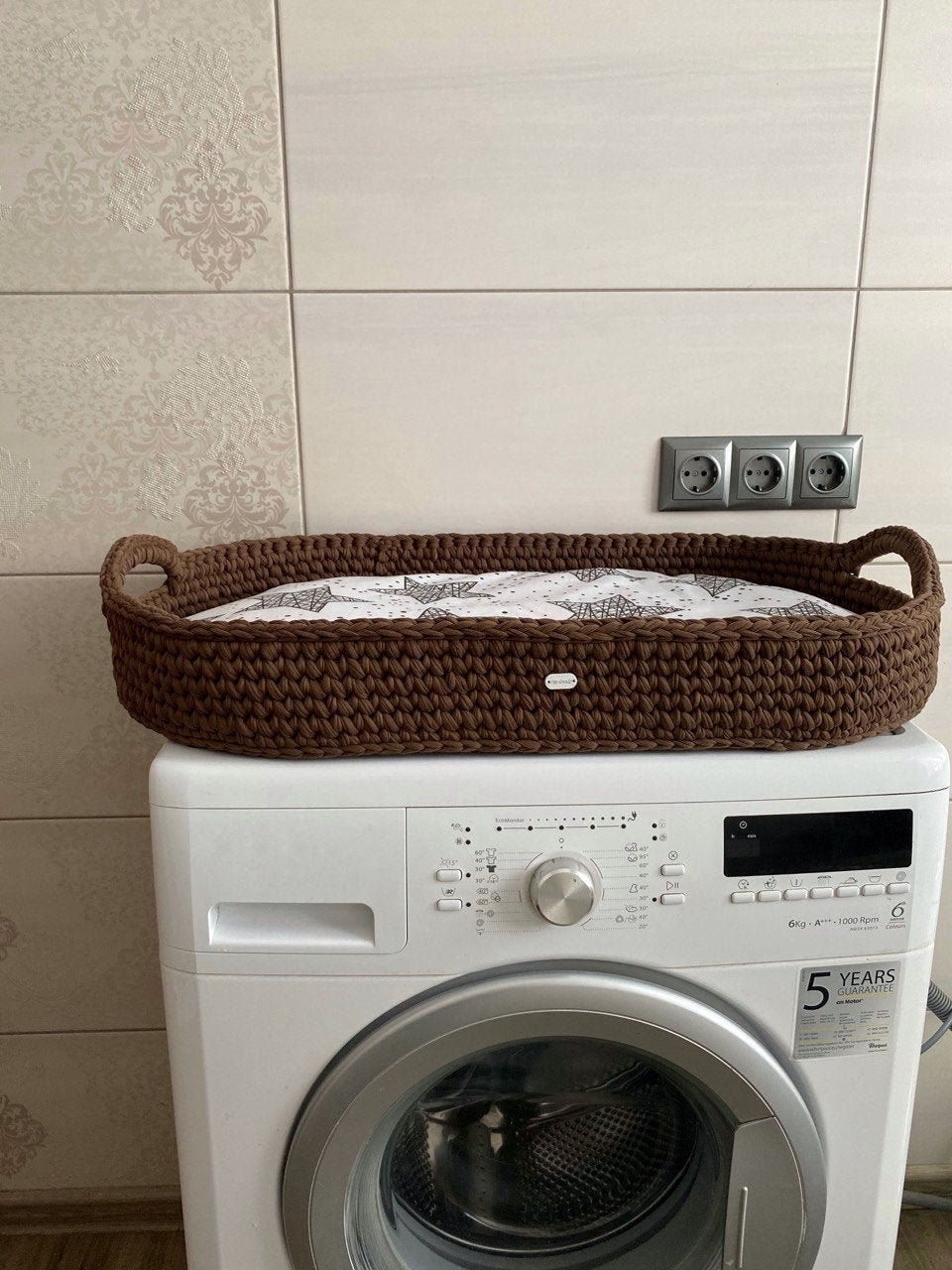 Baby Changing Basket Brown Diaper Changing Basket Etsy UK