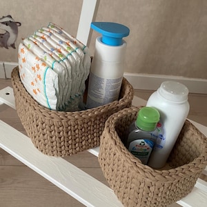 Diaper Storage, Diaper Caddy, Diaper Organizer, Diaper Basket, Storage Basket, Crochet Basket, Nursery Storage, Rope Basket, Woven Basket