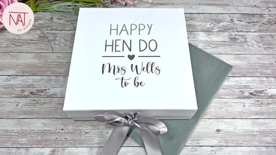 Personalized Hen Party Gift Box: Custom Text & Color, Luxury Bridal Shower Keepsake