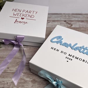 Personalized Hen Party Gift Box: Custom Text & Color, Bride To Be Keepsake image 5