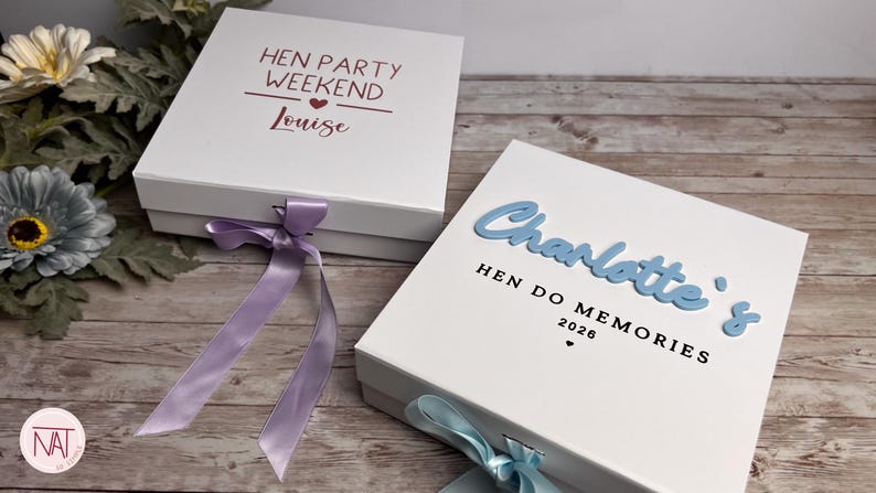 Personalized Hen Party Gift Box: Custom Text & Color, Bride To Be Keepsake image 5