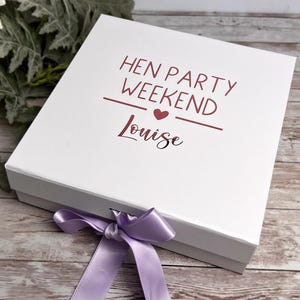 Personalized Hen Party Gift Box: Custom Text & Color, Bride To Be Keepsake image 1