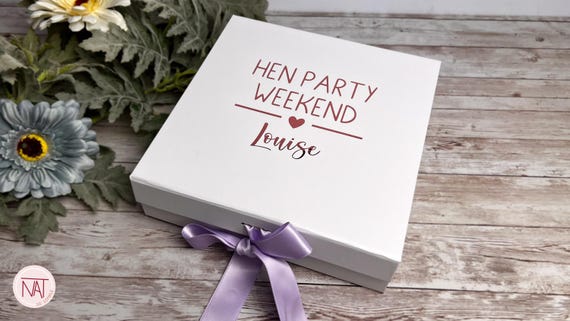 Personalized Hen Party Gift Box: Custom Text & Color, Bride To Be Keepsake
