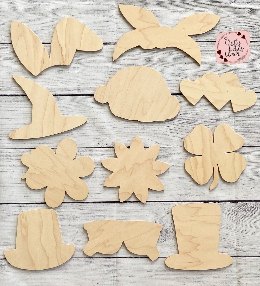 6 Shapes, Attachments, Unfinished Wood Cutouts, Door Hangers Etsy