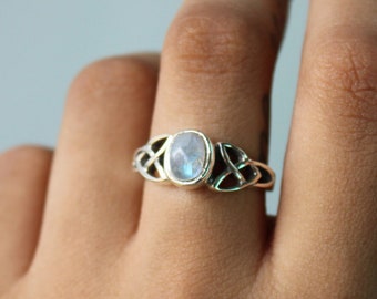 Natural Moonstone Ring/ Handmade Sterling Silver Ring/ Gemstone Ring/ Moonstone Jewelry/ June Birthstone Ring/ Christmas Gift