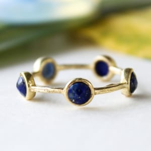Lapis Lazuli Ring/ 18k Gold Plated Ring/ Sterling Silver Ring/ Handmad Ring/ Minimalist Ring/ Christmas Gift/ Women's ring