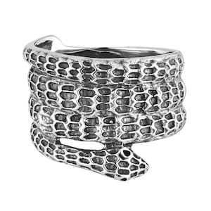Sterling Silver Snake Ring |  Serpent Wrap Ring | Gothic Jewelry for Men & Women | Stackable Ring | Gothic Ring | Zodiac Ring | Perfect Gift