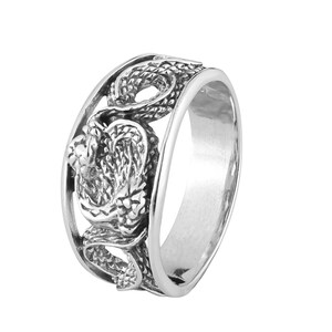 Sterling Silver Snake Ring | Intricate Serpent Band | Gothic Boho Jewelry | Handmade Silver Ring | Unique Statement Ring | Perfect Gift
