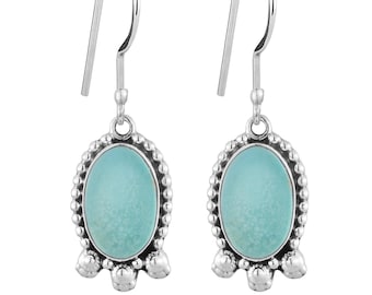 Pendientes colgantes de turquesa de plata esterlina hechos a mano / Pendientes colgantes bohemios / Pendientes estilo suroeste / Joyería estilo navajo / Regalo para ella