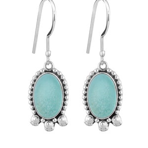 Handmade Sterling Silver Turquoise Dangle Earrings | Boho Drop Earrings | Southwest Style Earrings | Navajo Style Jewelry | Gift for Her