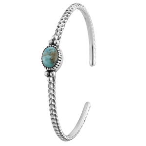 Handmade Sterling Silver Turquoise Cuff Bracelet | Adjustable Boho Gemstone Bangle | Stacking Bracelet | Gift for Her/Mom
