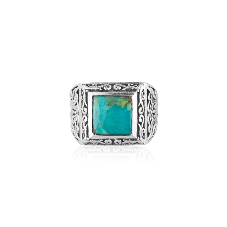 Mens Turquoise Signet Ring – Handmade Sterling Silver Western Jewelry ...