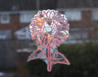 Sunflower Suncatcher Window Sticker, Flower Window Sticker, Suncatcher Window Decoration, Flower Window Decal