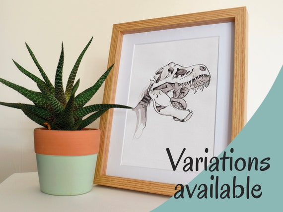Dinosaur wall decor, T-Rex print, Dinosaur decor, Dinosaur print, T-Rex decor, Dinosaur wall art, Dinosaur room, Small art print, Trex print
